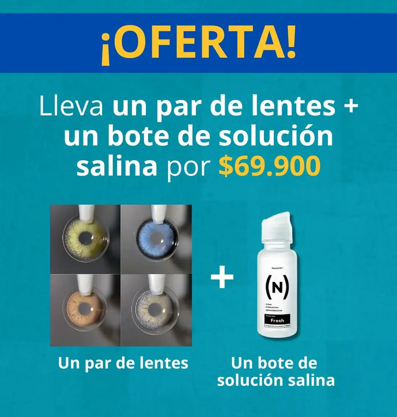 1 PAR DE LENTES DE CONTACTO + BOTE DE SOLUCION